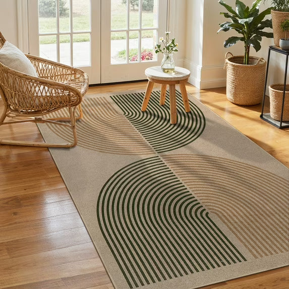 RUG ROBOT Modern Rainbow Easy Jute Rug, Patio Rug Washable Rugs for Entryway Farmhouse Area Rug, Non Slip Indoor Door Mat Contemporary Throw Rug for Laundry Guestroom Room Patio Decor