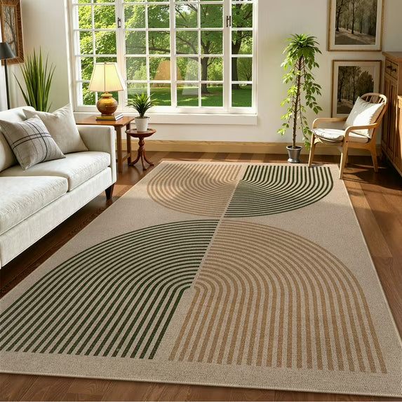 RUG ROBOT Modern Rainbow Easy Jute Rug, Patio Rug Washable Rugs for Entryway Farmhouse Area Rug, Non Slip Indoor Door Mat Contemporary Throw Rug for Laundry Guestroom Room Patio Decor