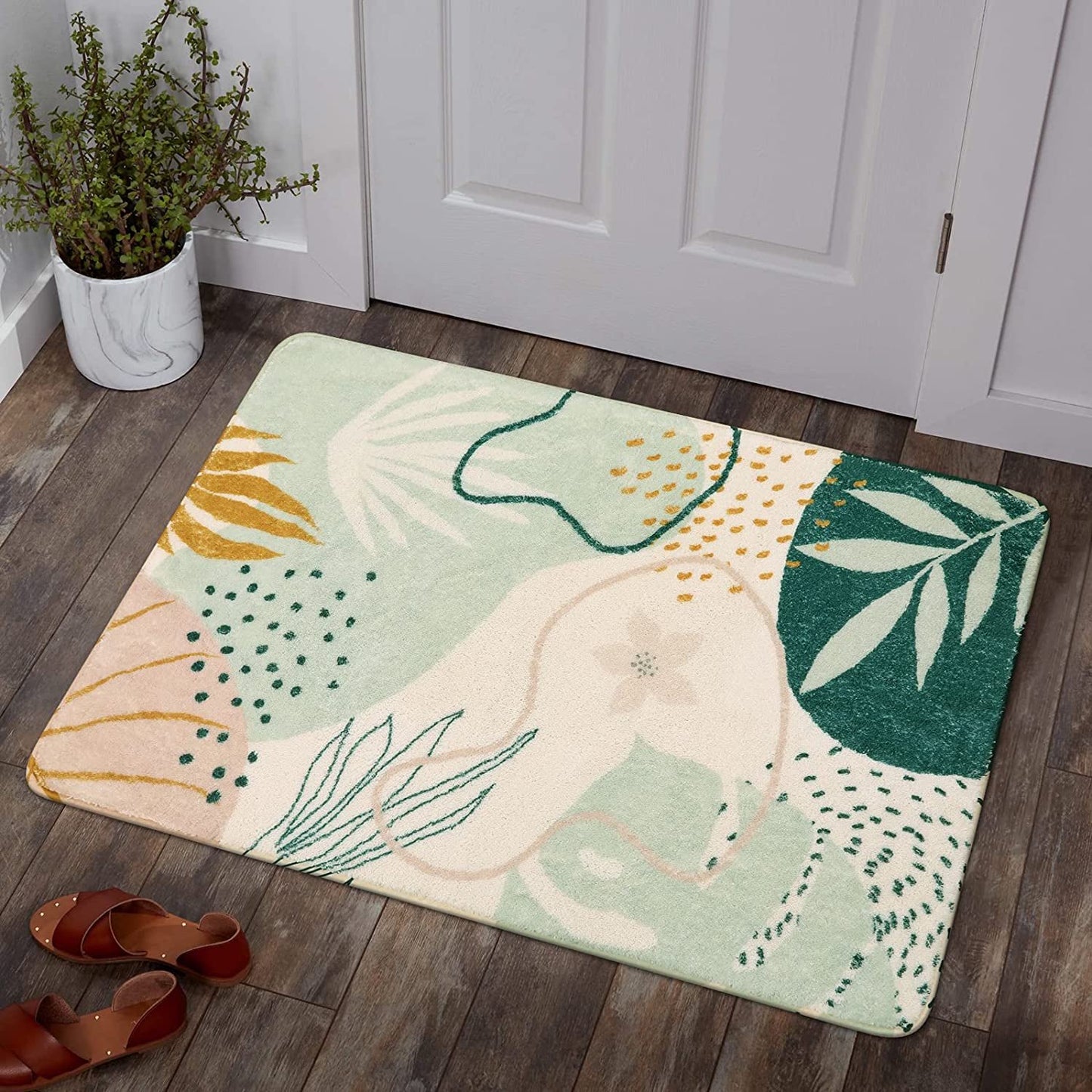 Moynesa Area Rugs for Living Room, Carpet for Bedroom Washable Non-Slip Boho Rug Throw Cute Soft Rug,Abstract Botanical Print Indoor Rugs for Kitchen Entryway Dining Room