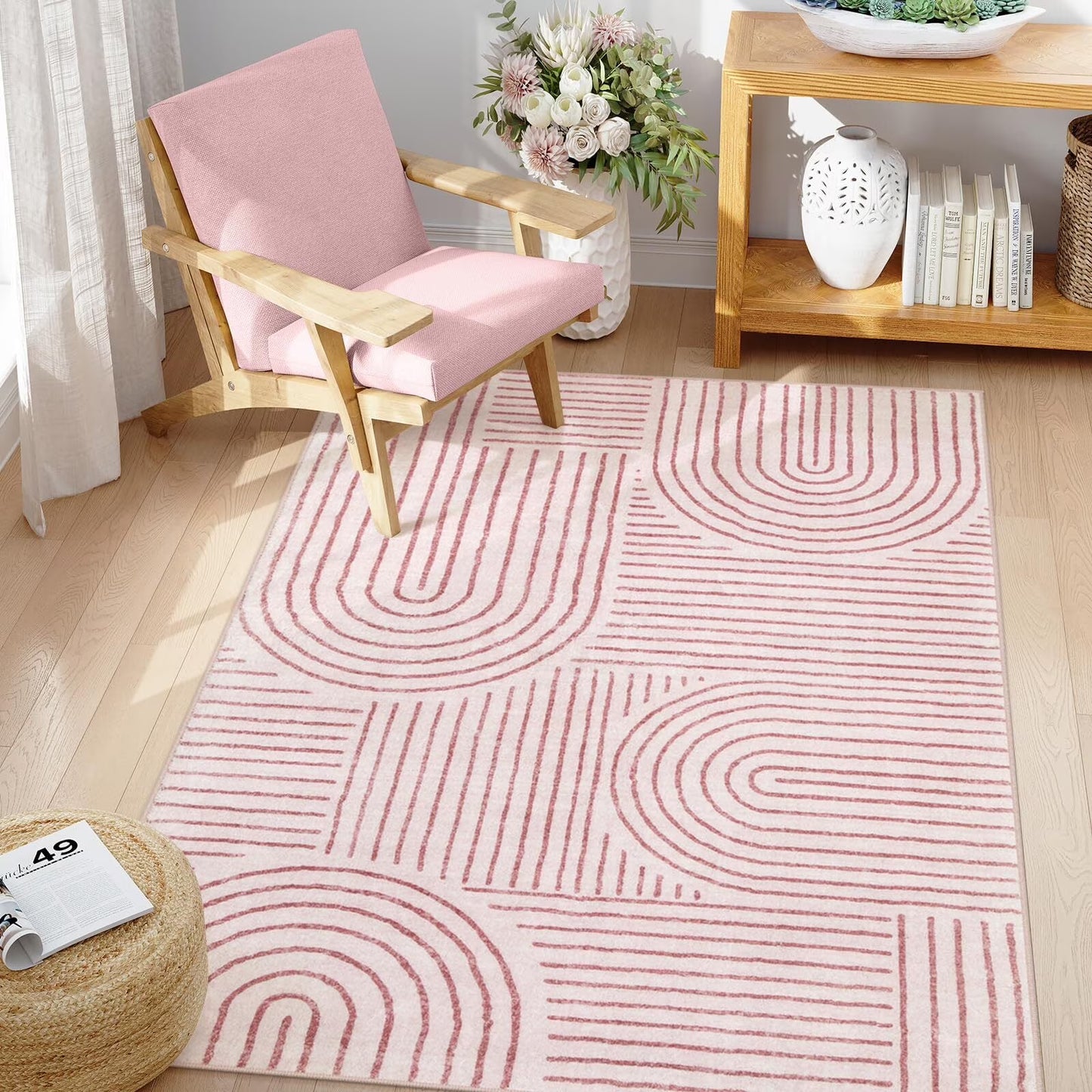 Moynesa Abstract Area Rugs for Living Room, Ultra-Thin Soft Washable Rug Non-Slip Modern Bedroom Rug Indoor Large Throw Carpet for Dining Room Office Dorm Playroom