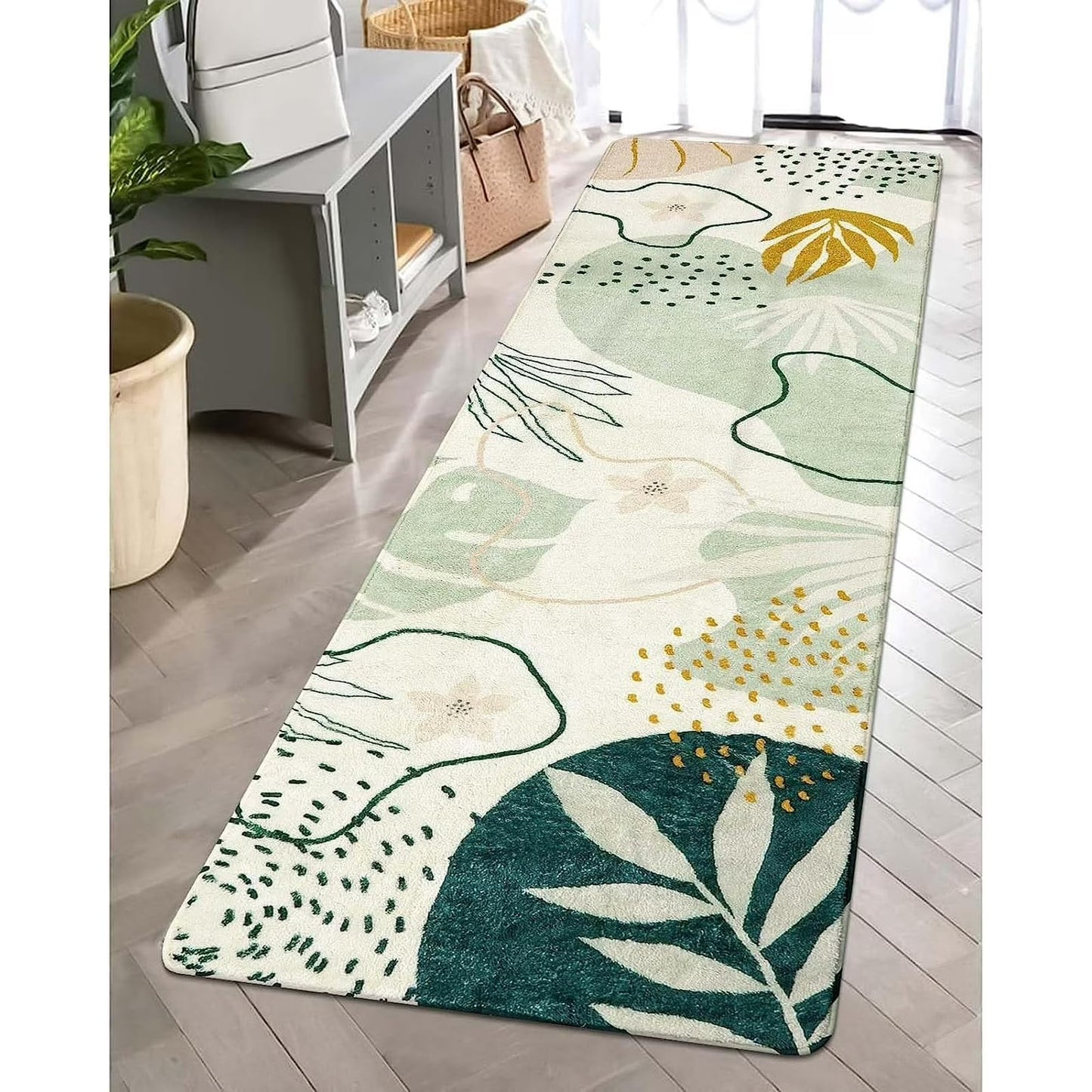 Moynesa Area Rugs for Living Room, Carpet for Bedroom Washable Non-Slip Boho Rug Throw Cute Soft Rug,Abstract Botanical Print Indoor Rugs for Kitchen Entryway Dining Room
