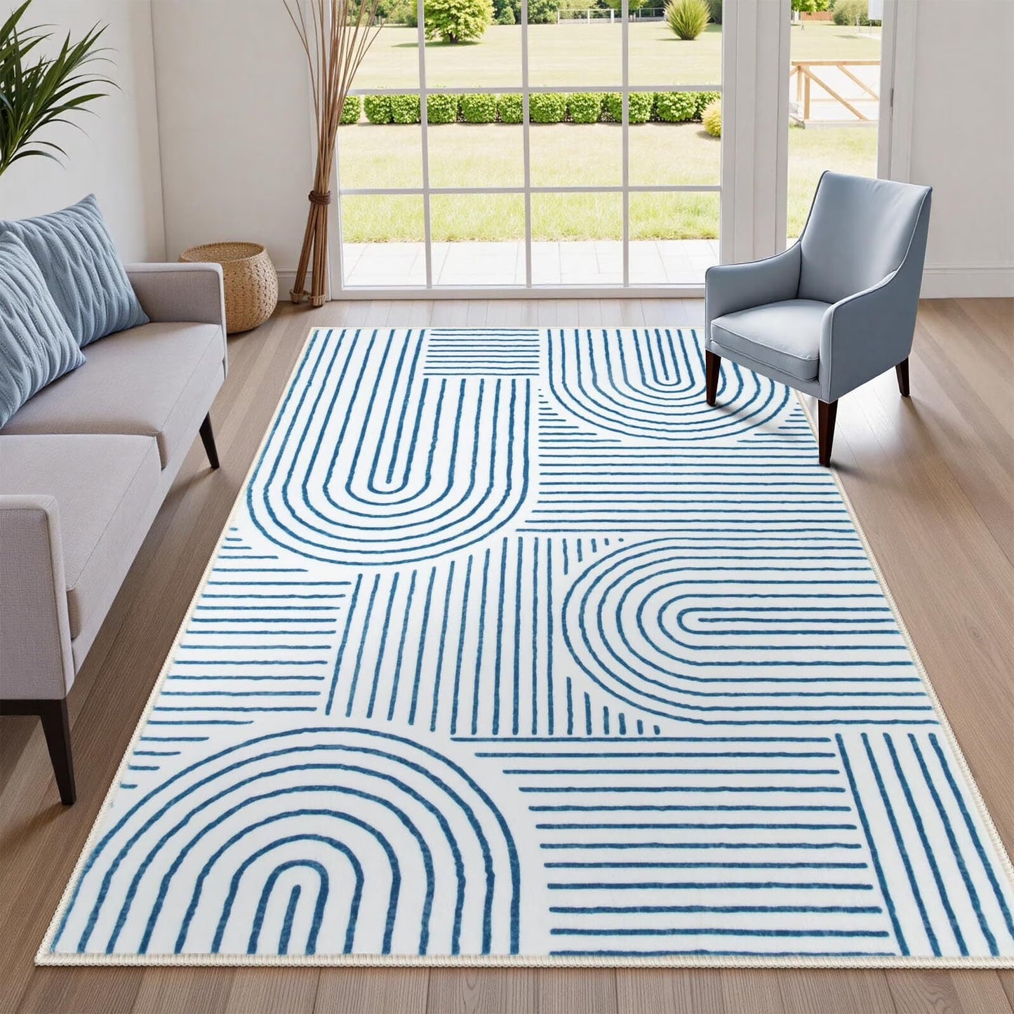 Moynesa Abstract Area Rugs for Living Room, Ultra-Thin Soft Washable Rug Non-Slip Modern Bedroom Rug Indoor Large Throw Carpet for Dining Room Office Dorm Playroom