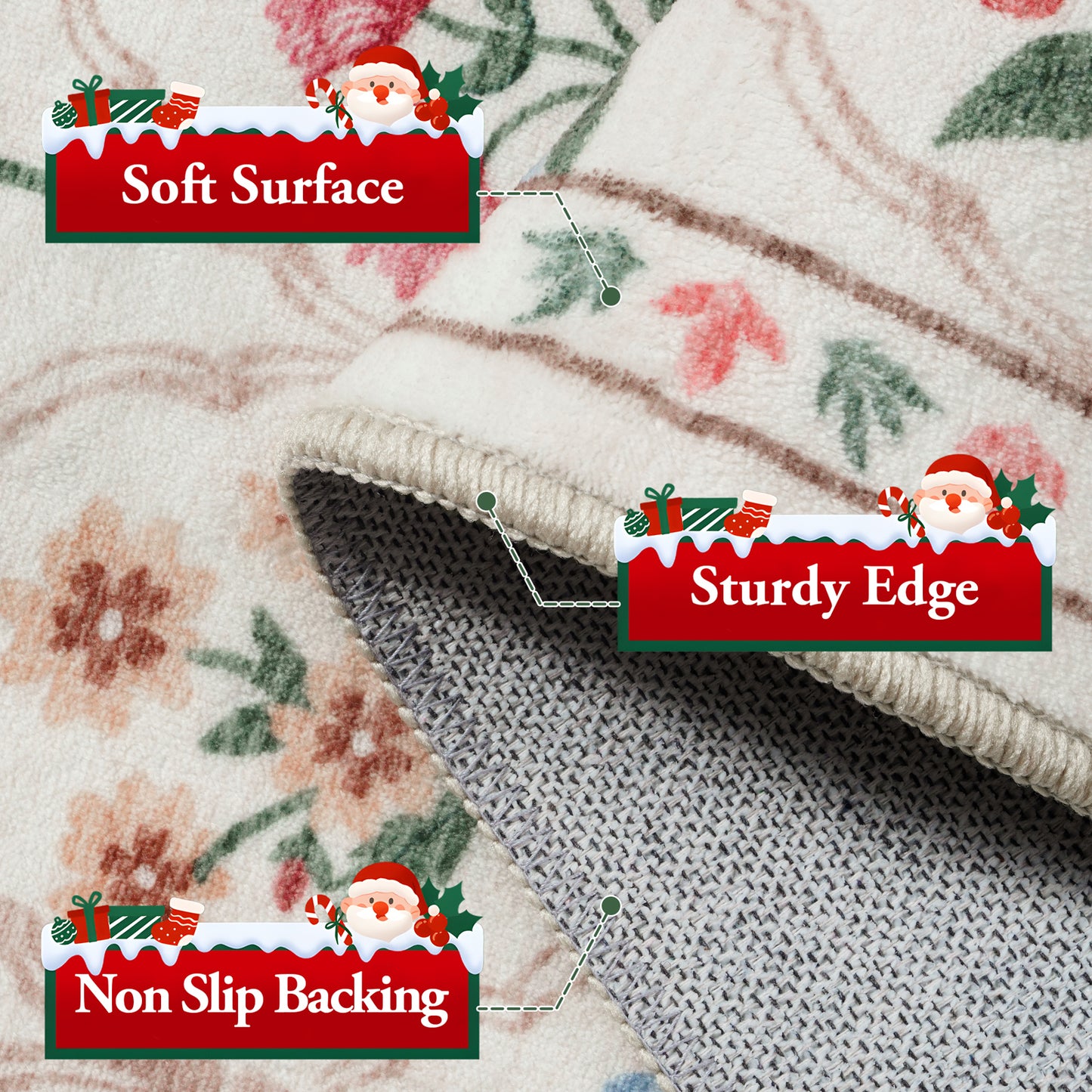 Lahome Decor Moroccan Boho Area Rugs,Large Washable Bedroom Rugs,Soft Non Slip Non-Shedding Kitchen Mat Indoor Office Carpet for Living Dining Playroom Nursery