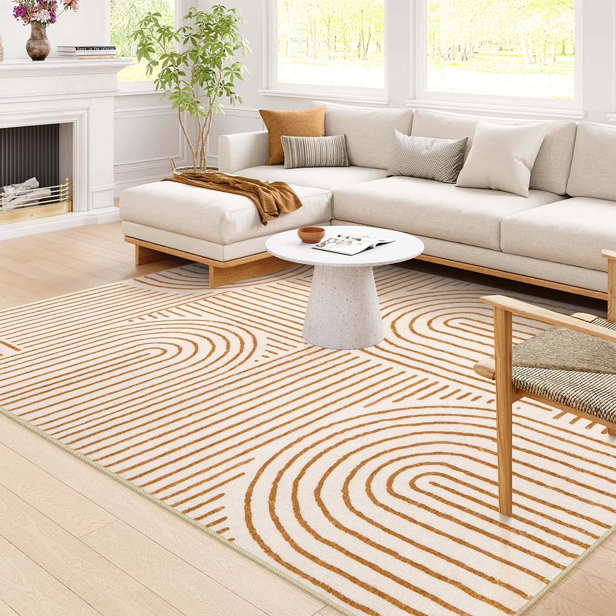 Moynesa Abstract Area Rugs for Living Room, Ultra-Thin Soft Washable Rug Non-Slip Modern Bedroom Rug Indoor Large Throw Carpet for Dining Room Office Dorm Playroom