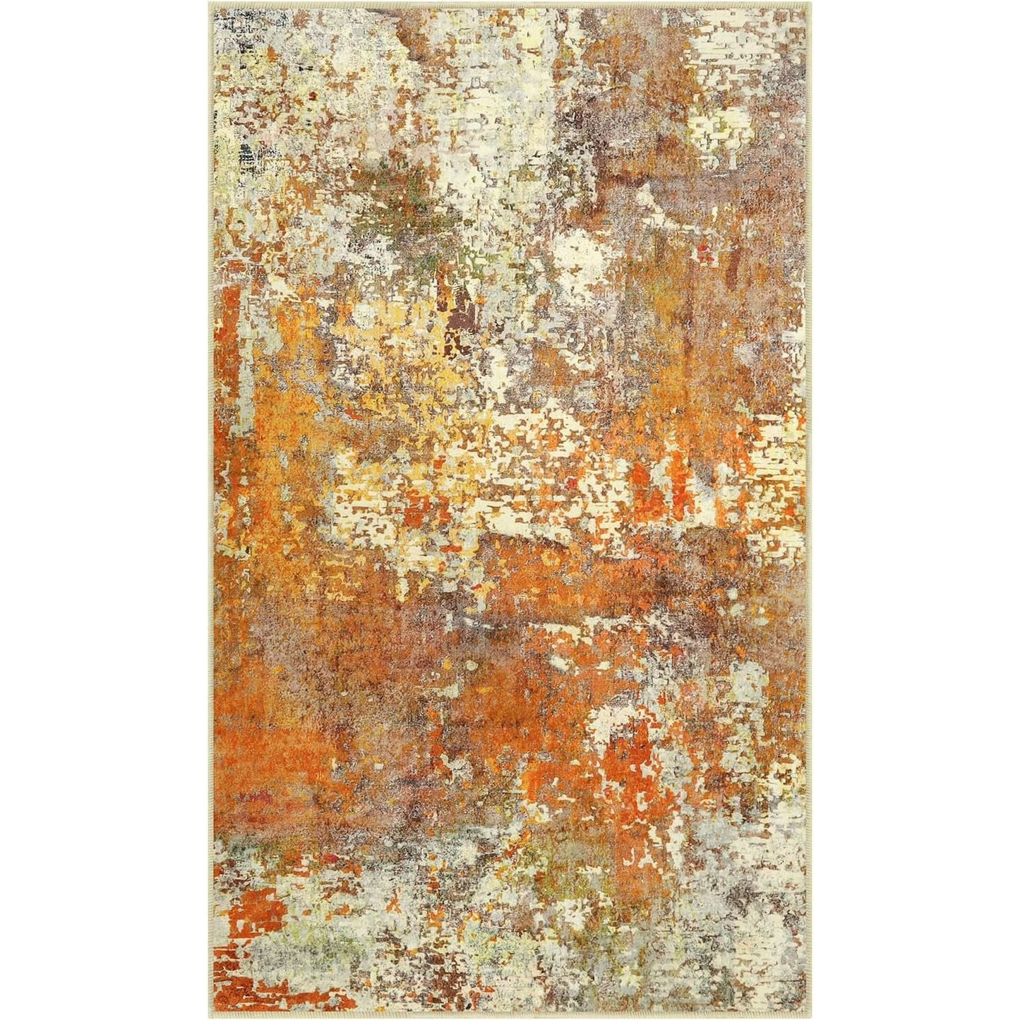 Moynesa Modern Abstract Round Rug,Gray Kitchen Rugs Soft Bedroom Circle Rugs Washable Living Room Mat, Contemporary Large Indoor Office Carpet for Mudroom Kitchen Apartment Basement