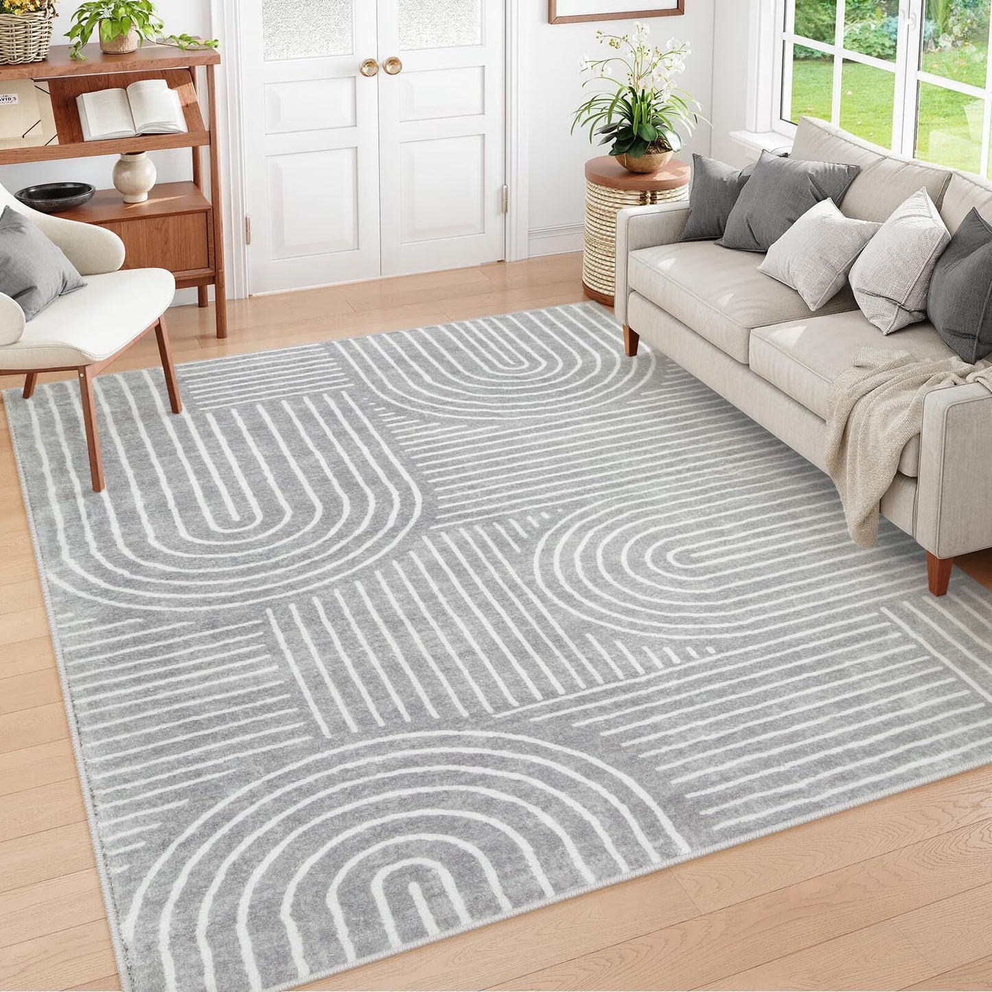 Moynesa Abstract Area Rugs for Living Room, Ultra-Thin Soft Washable Rug Non-Slip Modern Bedroom Rug Indoor Large Throw Carpet for Dining Room Office Dorm Playroom