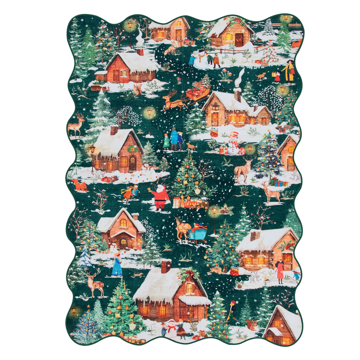 Lahome Decor Christmas Area Rug,Washable Rug For Living Room Bedroom Kitchen Holiday Decor Bathroom Entryway Laundry Room Non-slip Soft Carpet