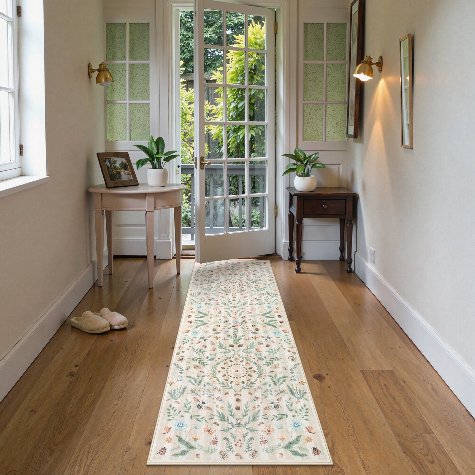 Lahome Decor Insect Botanical Washable Rugs for Bedroom, Soft Rug for Entryway, Kitchen Rugs Non Slip Washable, Boho Floral Indoor Throw Carpet for Bathroom Laundry Living Room Walmart Walmart