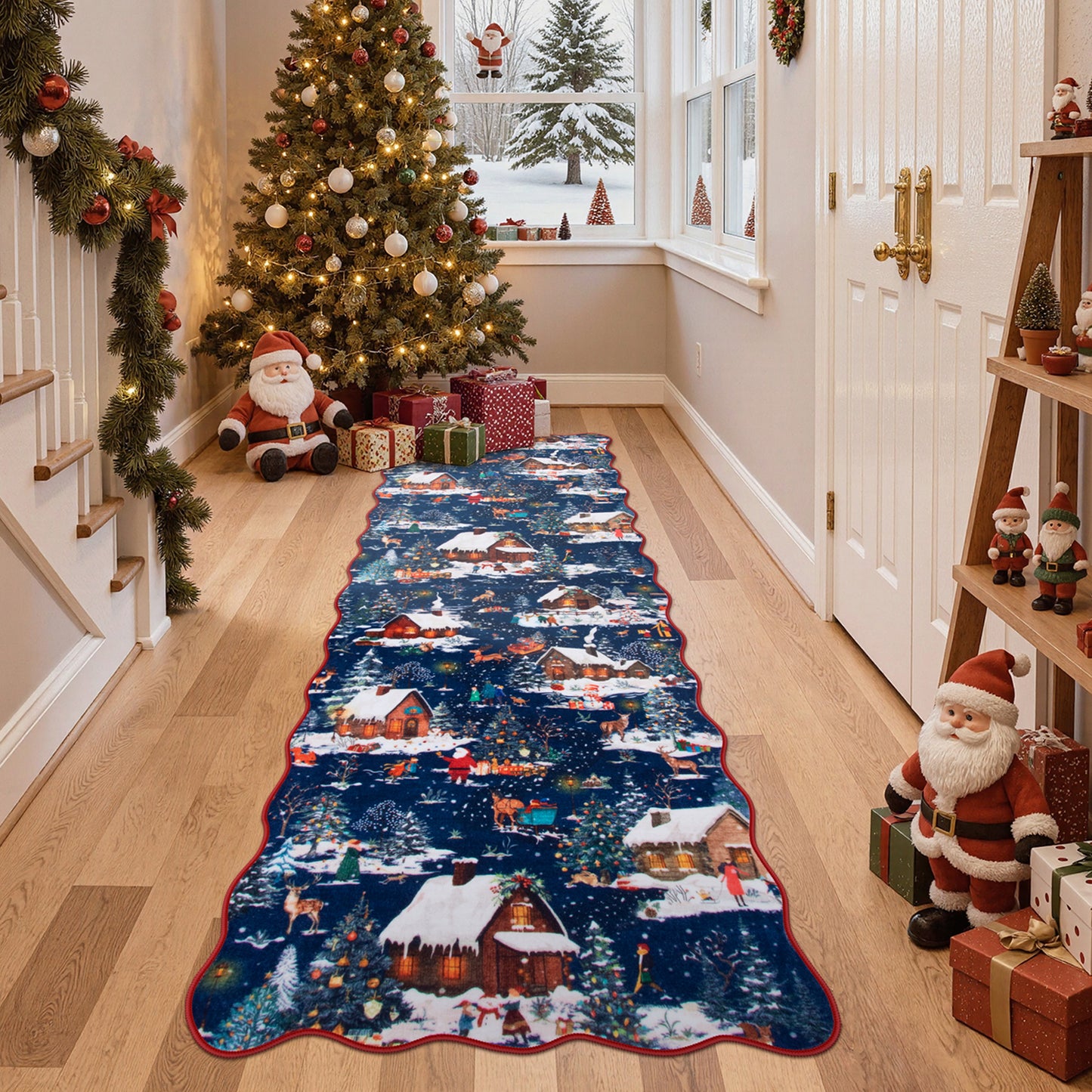 Lahome Decor Christmas Area Rug,Washable Rug For Living Room Bedroom Kitchen Holiday Decor Bathroom Entryway Laundry Room Non-slip Soft Carpet