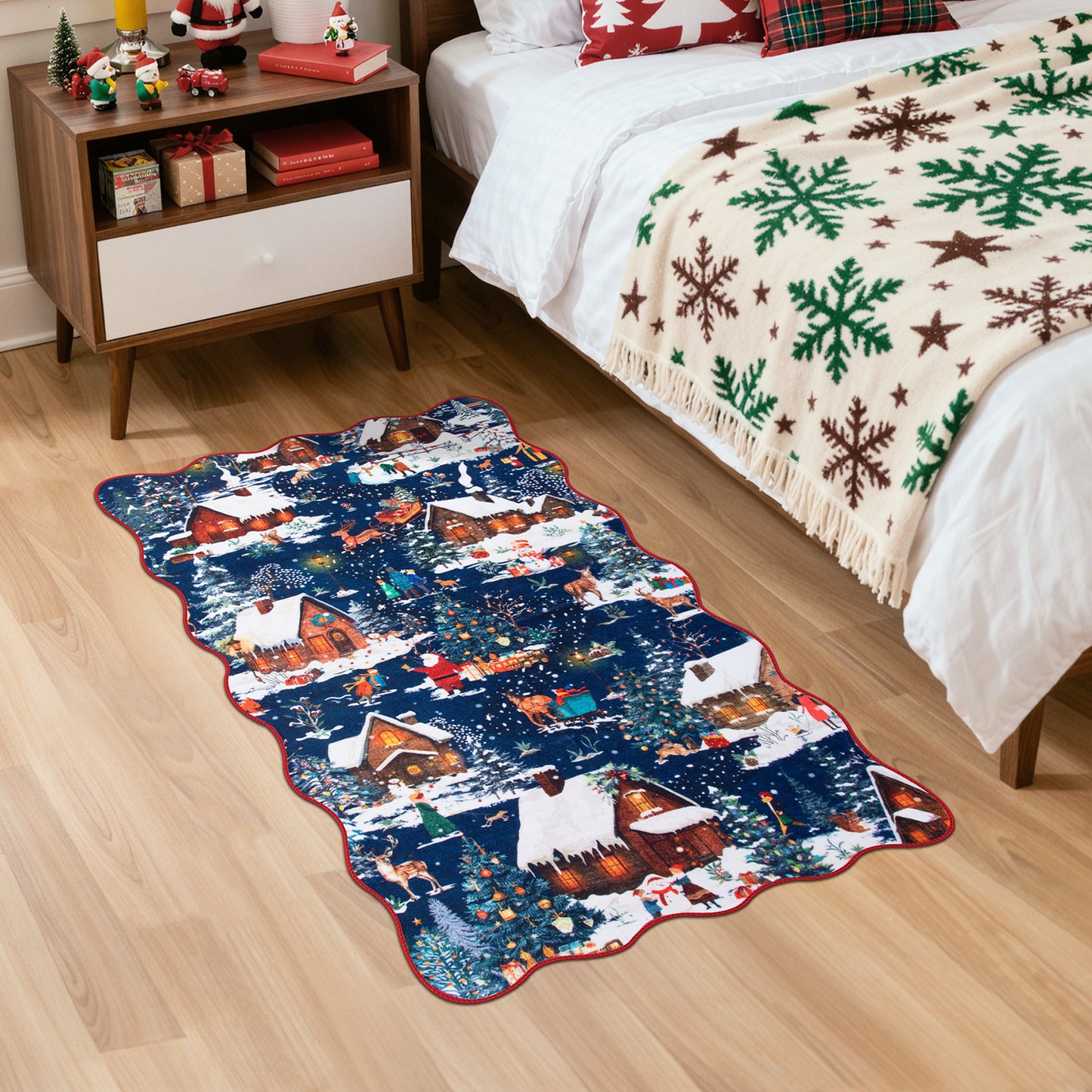 Lahome Decor Christmas Area Rug,Washable Rug For Living Room Bedroom Kitchen Holiday Decor Bathroom Entryway Laundry Room Non-slip Soft Carpet