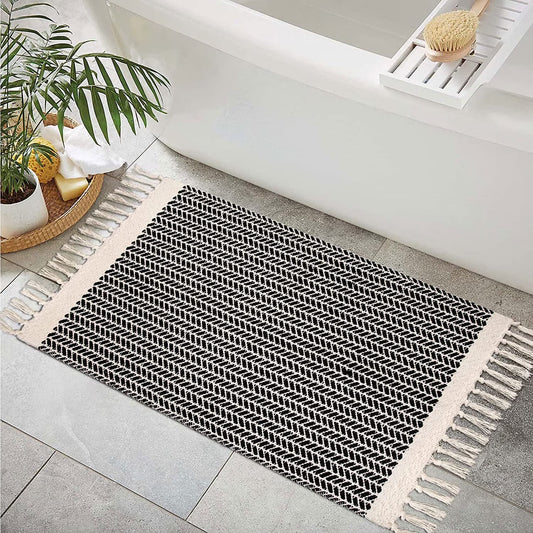 Moynesa Area Rug for Living Room Washable Bedroom Rugs Boho Lightweight Bath Door Mats Woven Entry Rug with Tassels Indoor Non Slip Carpet for Dining Bedroom Camper RV Gifts