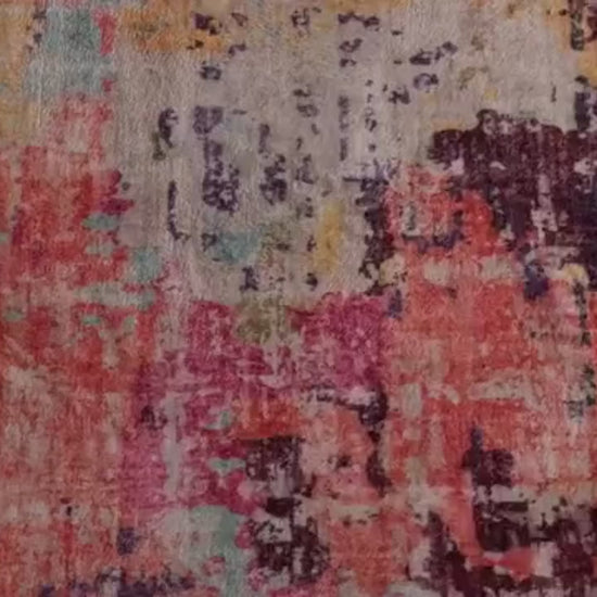 RUG ROBOT Abstract Living Room Rug 4'x6', Soft Modern Washable Area Rugs for Bedroom Non Slip, Ultra Thin Foldable Low Pile Carpet for Dining Room Kitchen Bathroom Office, Yellow/Blue