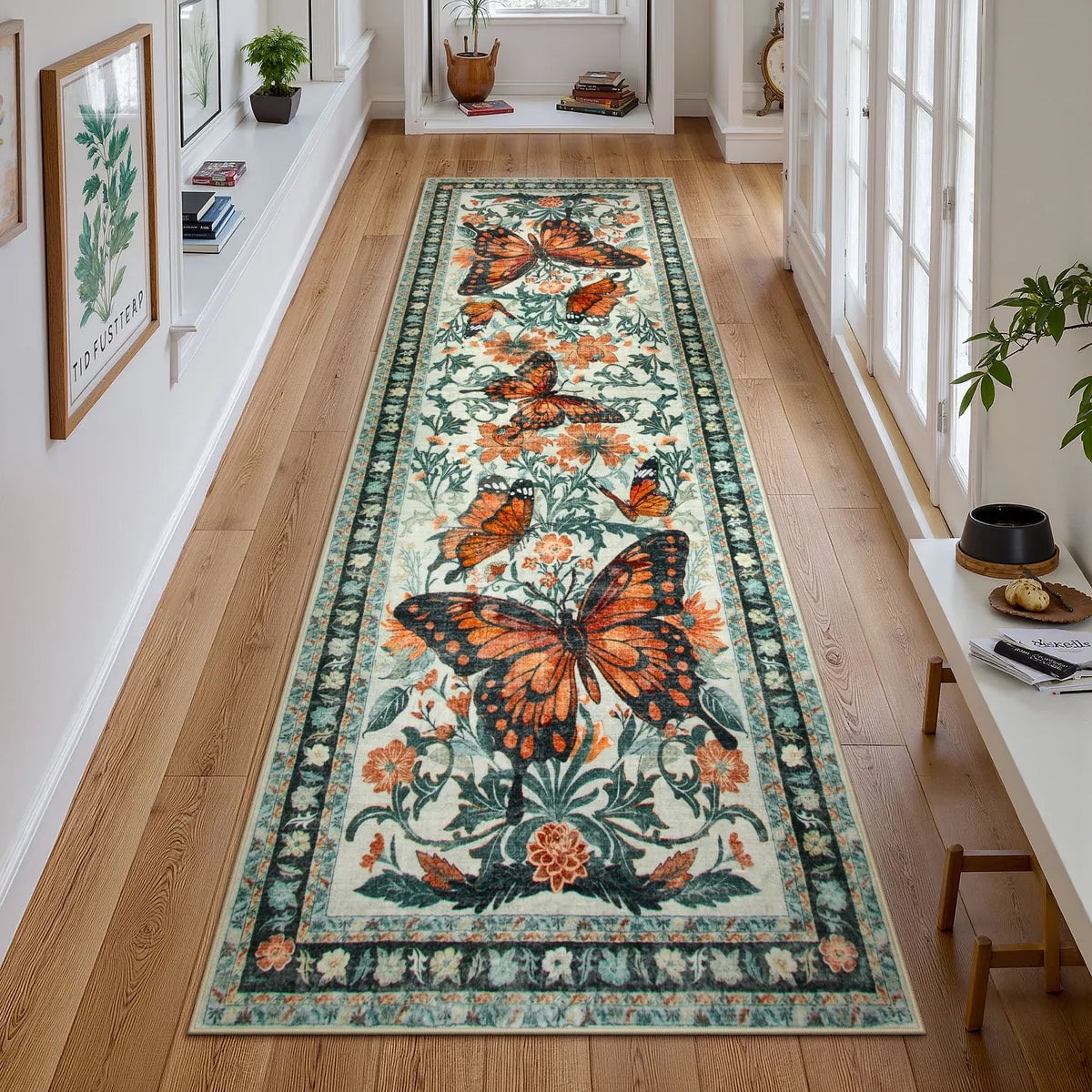 Lahome Decor Butterfly Bedroom Rug,Area Rugs Rugs for Living Room, Non-Slip Washable Rugs Stain Resistant Boho Floral Rug Low-Pile Throw Rug for ‎Dining Room Office Walmart Walmart 2.5' x 10' Beige